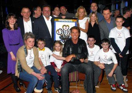 David Hasselhoff and other stars meet staff and youngsters from the Prince of Wales Youth Club.