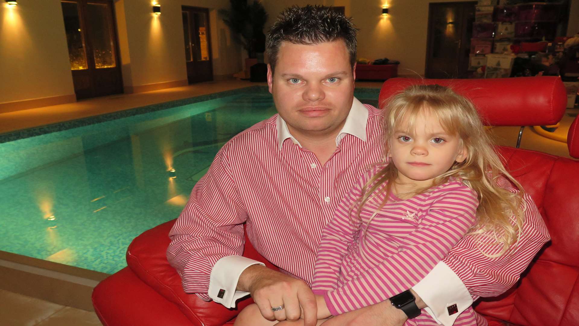 Ian Thomas with his daughter Jacinta, 4, who almost drowned