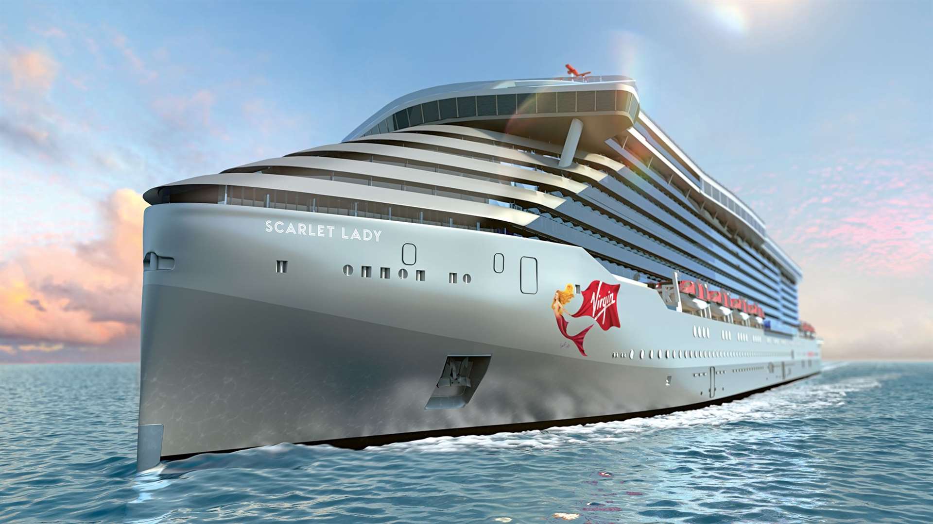 Virgin Voyages' Scarlet Lady will stop off at The Port of Dover's Dover Cruise Terminal in February 2020. Picture Virgin Voyages