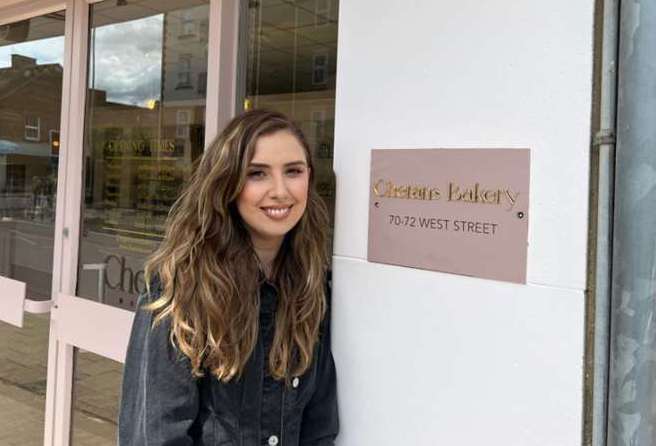Cheran Friedman outside her first Cheran's Bakery in Sittingbourne. Picture: Megan Carr