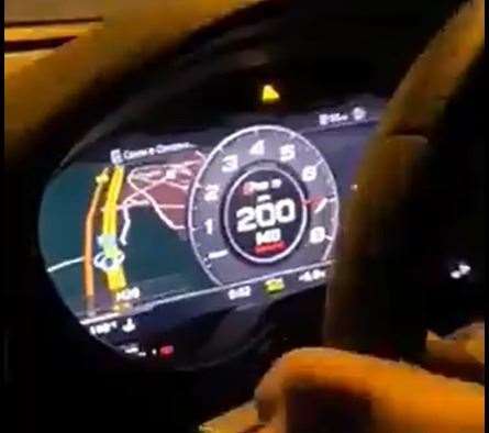 The Audi's speedometer read 200mph. Picture: @CrimeLdn/Twitter