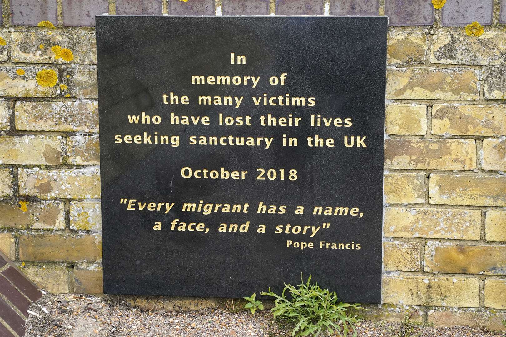 A memorial on the seafront of Dover for migrants who have lost their lives trying to cross the Channel (Steve Parsons/PA)