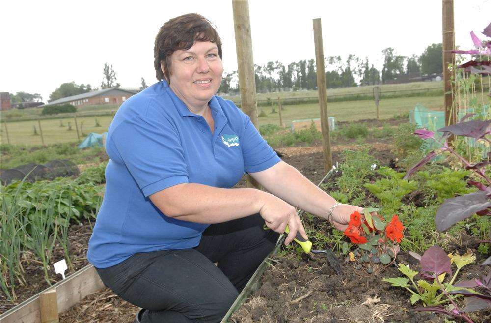 Nicola Waghorn, of Sheppey Matters, with her allotment at the Sustainable Sheppey Project at Eastchurch