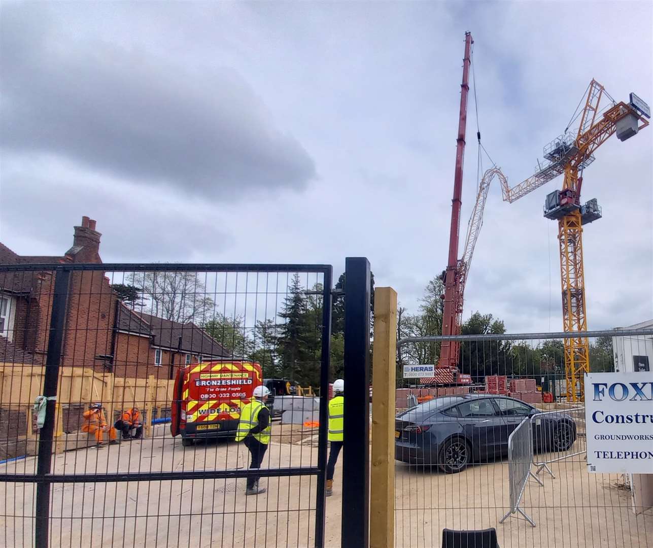 A crane has collapsed at a building site in New Dover Road, Canterbury