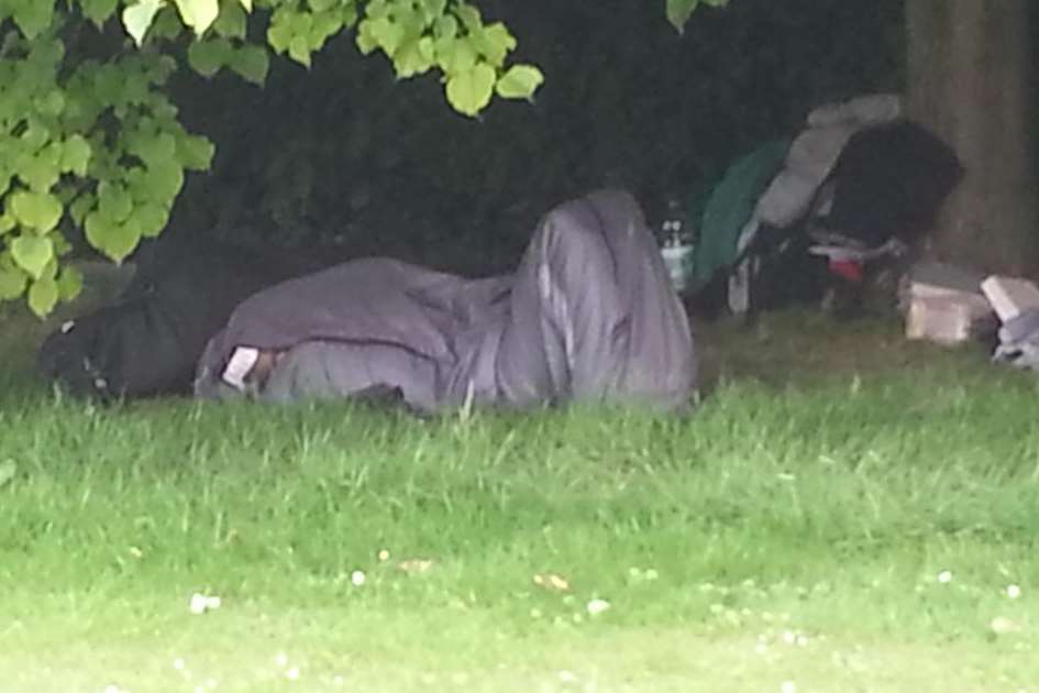 Two men from the Czech Republic are living rough under a tree