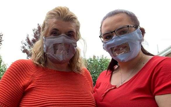 Leigh Thompsett and her daughter, Jayne Arnold want see-through masks to be widely available