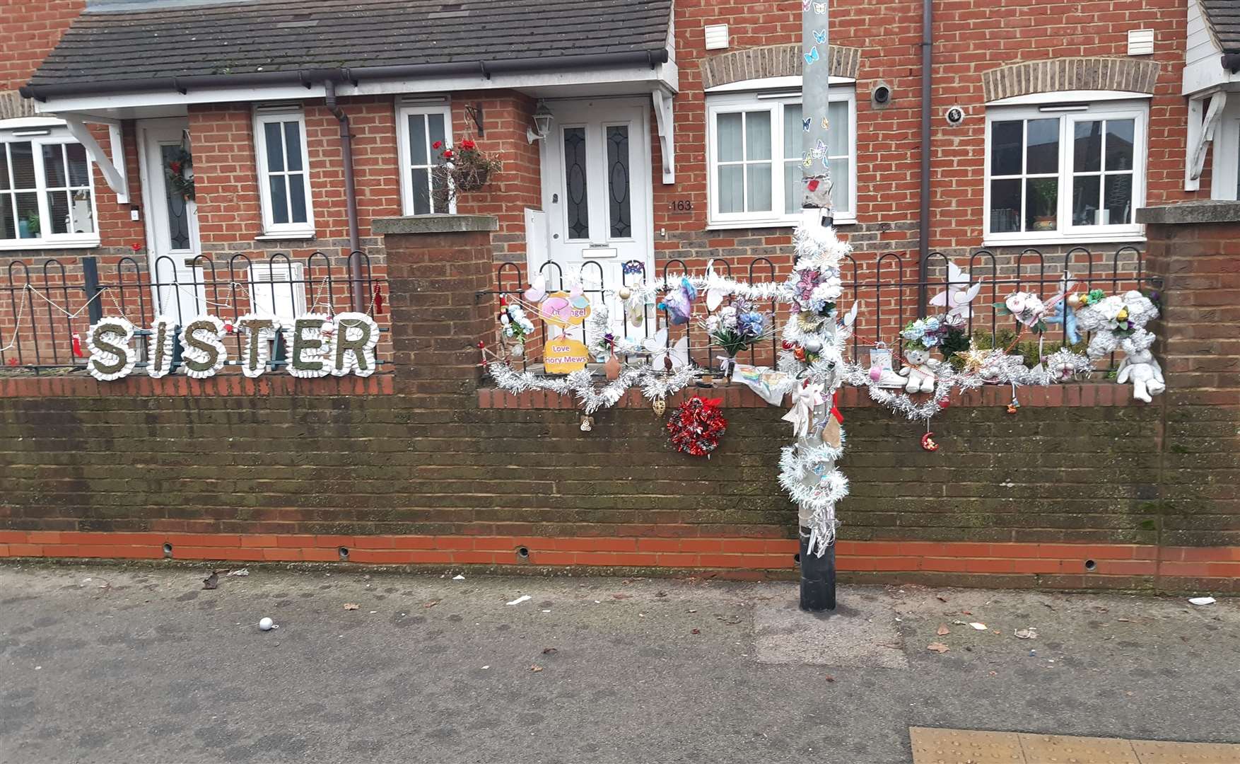 Christmas decorations have been put up on memory of Lily Lockwood. Photo: Sean Delaney (53929580)