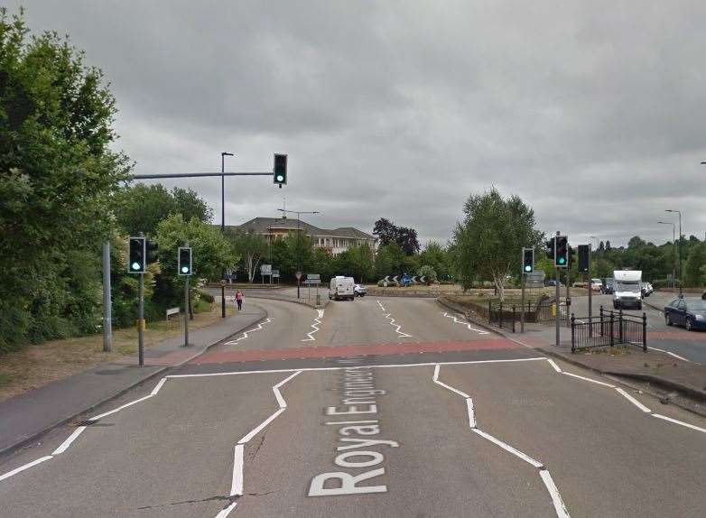 The accident happened on Royal Engineers Road in Maidstone. Picture: Google Streetview.