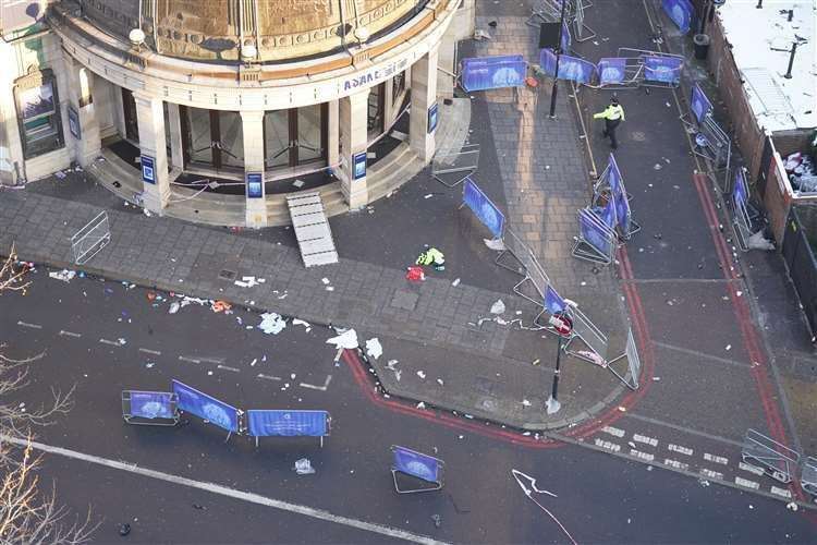 Two people have died and one remains critically injured after people tried to storm the Brixton O2 Academy on Thursday. Picture: James Manning/PA