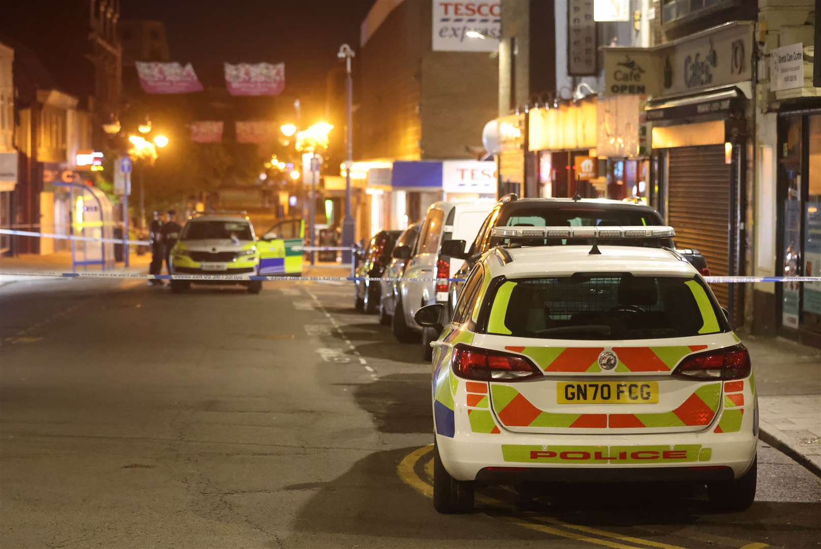 Several police cars were called to New Road, Gravesend. Photo: UKNIP