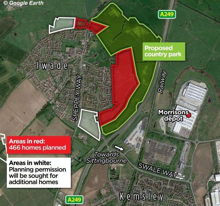 Plans for 466 homes and a country park at Iwade revealed