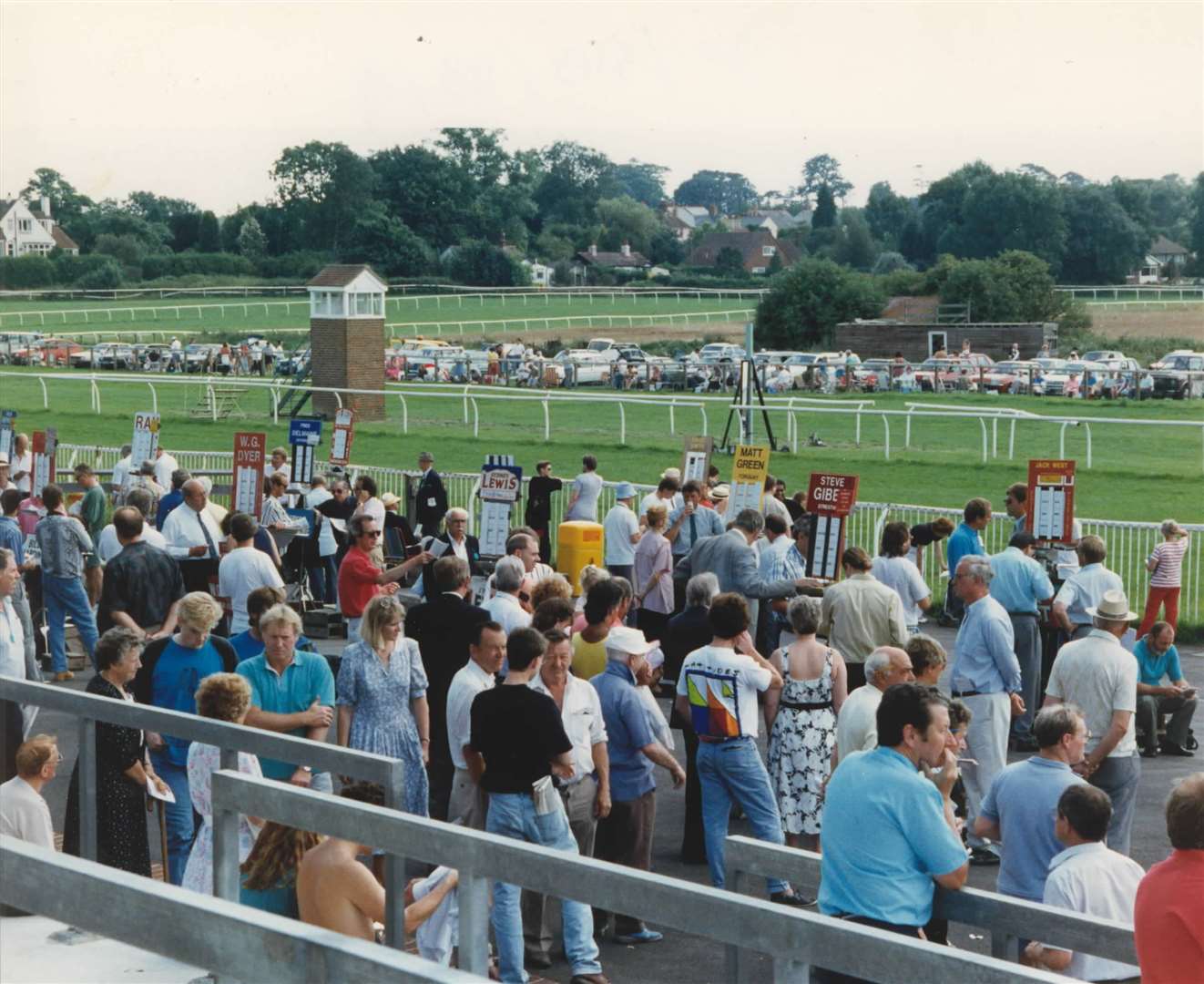 Crowds at Folkestone Racecourse in 1991