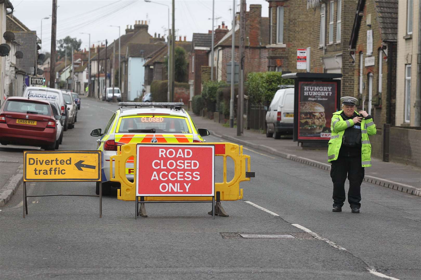 Police closed the road where a cyclist was involved in a fatal traffic accident with a lorry on the London Road in Teynham in 2016