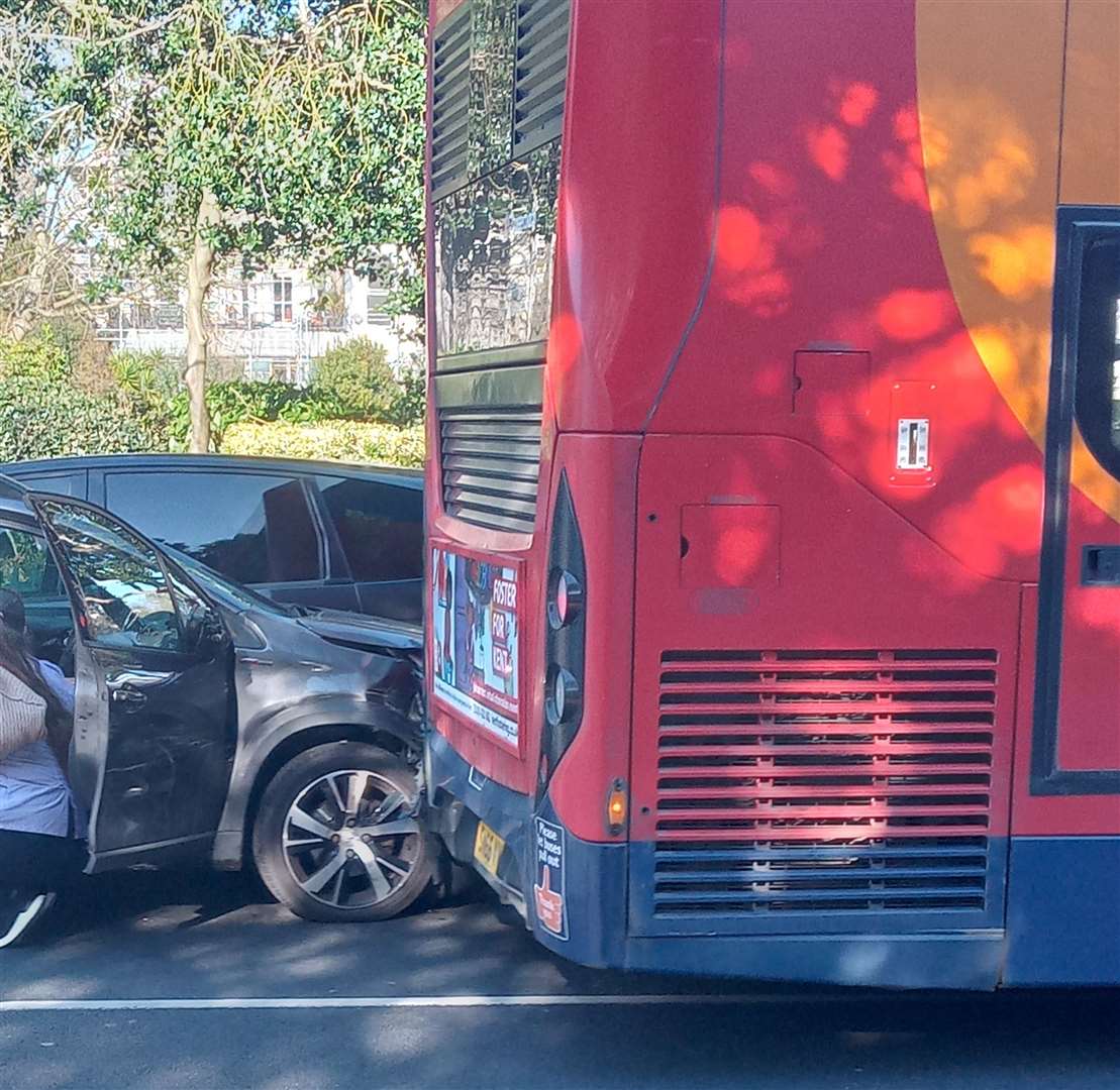 Multiple cars and a bus were involved. Picture: Liam T