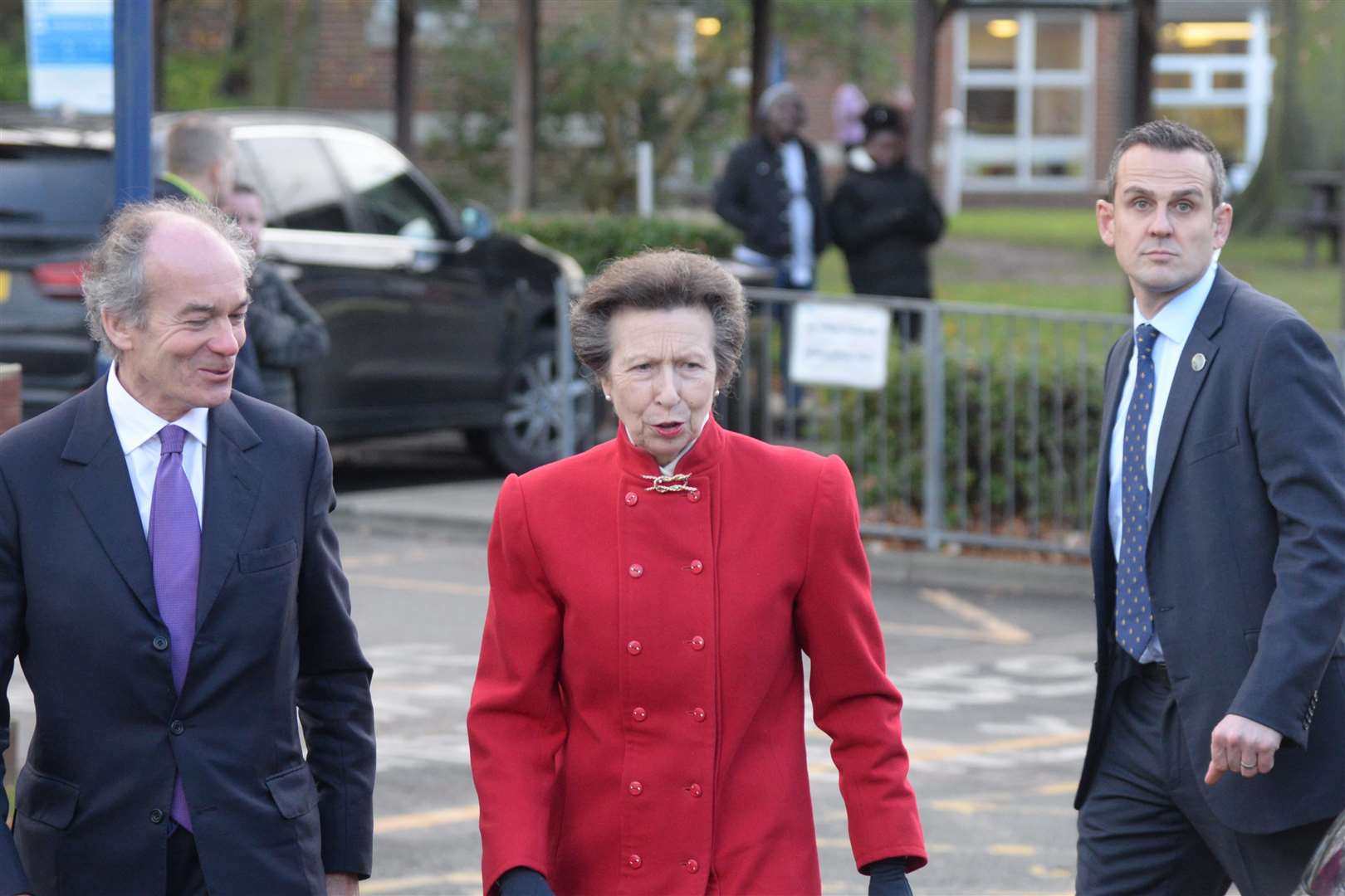 HRH The Princess Royal is met by the Vice-Lord Lieutenant of Kent Richard Oldfield at Medway Maritime Hospital Picture: Chris Davey