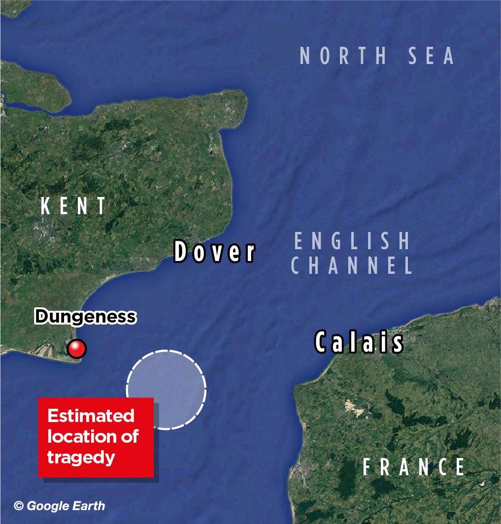 The tragedy took place off the Kent coast