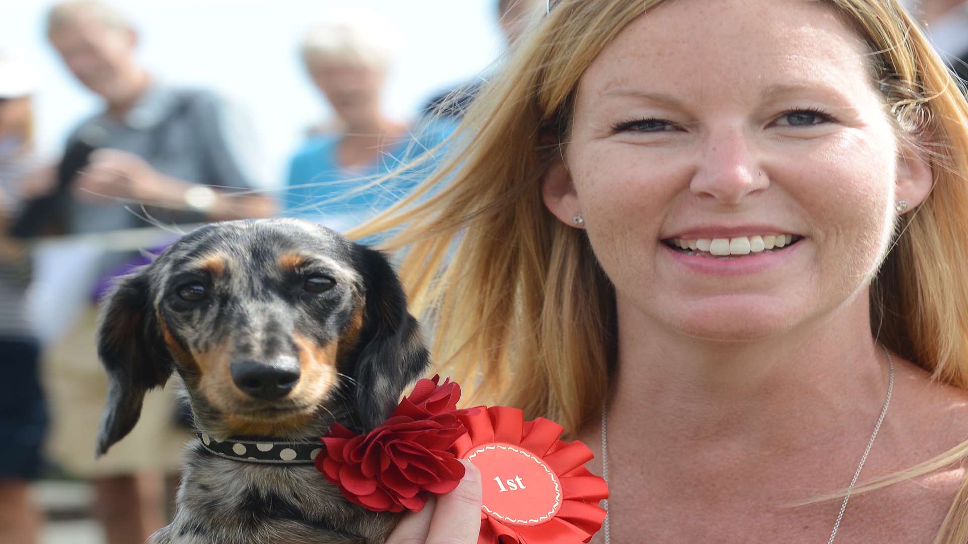 Yvette Vincer with her dog Maggie who won the Prettiest Bitch category