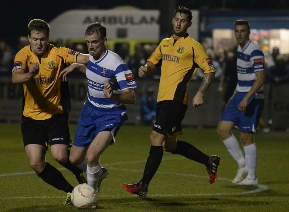 Margate on the ball against Maidstone. Picture: Chris Davey
