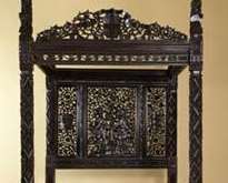The spectacularly carved late medieval oak bed frame, thought to have been the marriage bed of Henry VII (1485-1509) and Elizabeth of York (1485-1503). Picture: Hever Castle