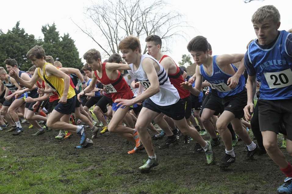 The intermediate boys' race gets under way. Picture: Andy Payton
