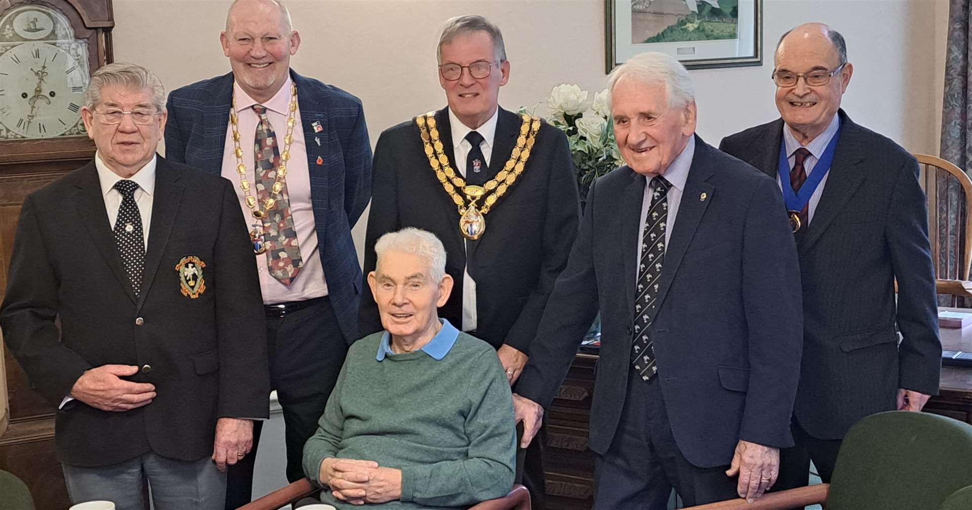 From left: Terry Quinlan, TMBC Armed Forces Champion Cllr Steve Hammond, Ray Porter, the Mayor James Lark, Ian Kury and Armed Forces Champion Cllr Dave Davis
