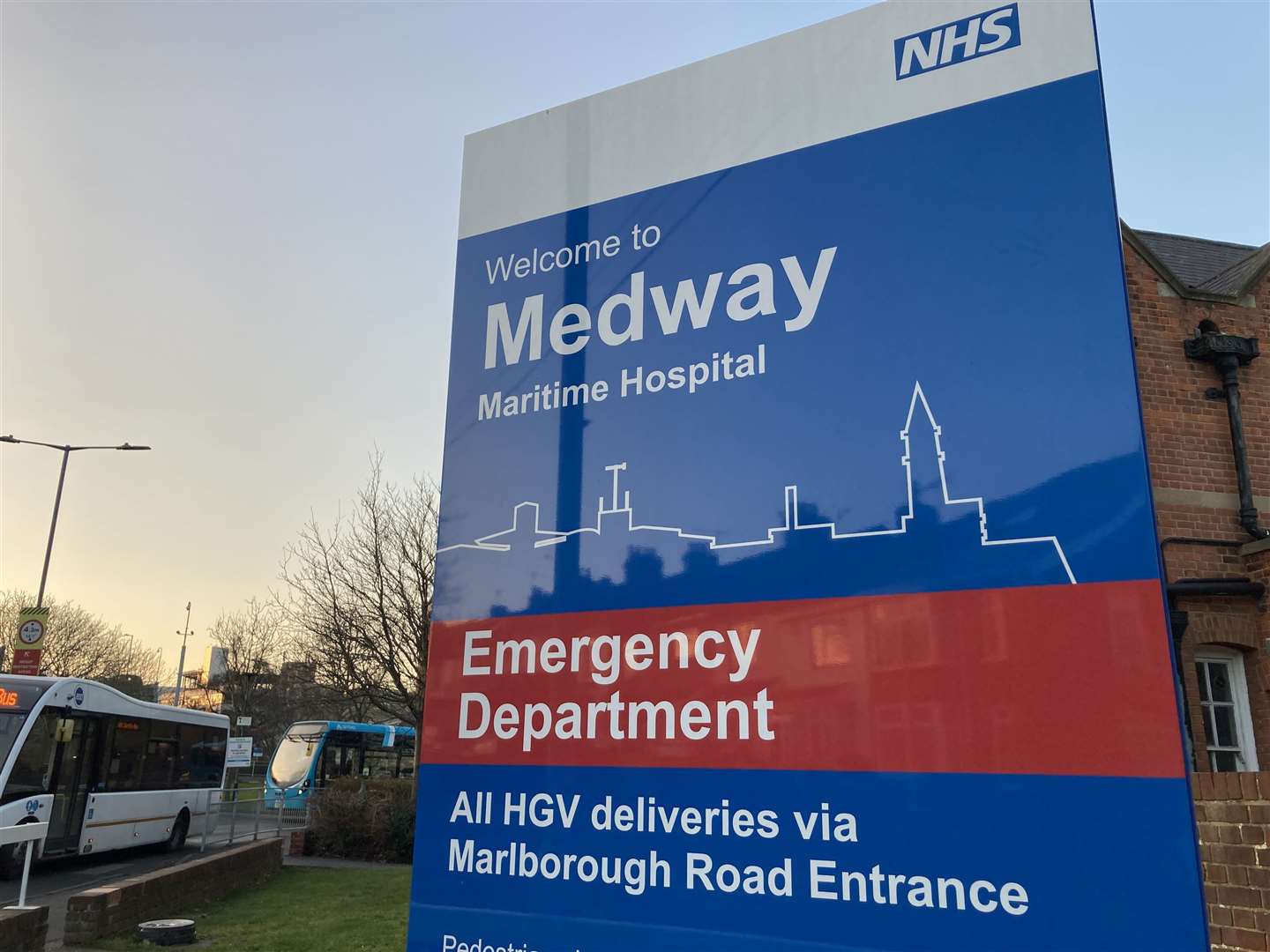 Entrance to Medway Maritime Hospital, Gillingham