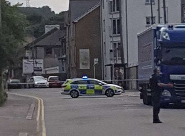 Police at the scene of the stabbing. Picture: Adam O'Callaghan