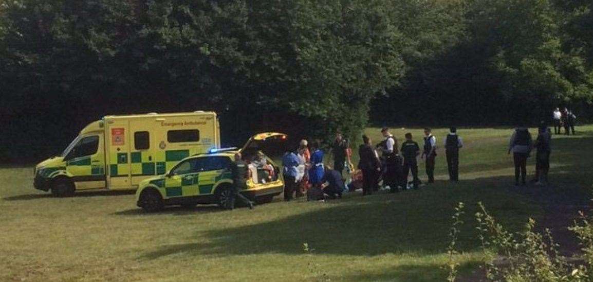 Police and ambulance services attended the scene. Photo: UKnip