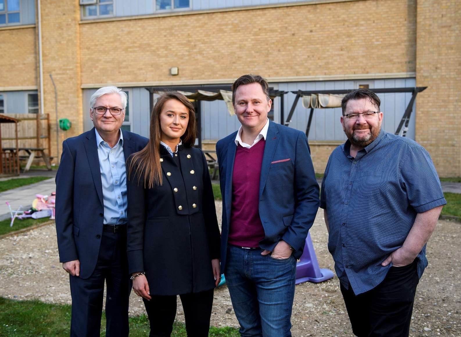 L to R Europa Worldwide Group employees: HR and facilities director,Carl Potter, charity fund co-ordinator, Agne Sruibenaite, managing director, Andrew Baxter, and credit manager, Chris McGurk.
