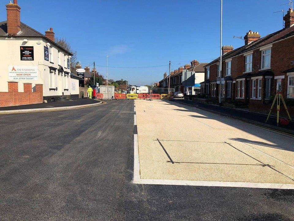 The new-look A26 Tonbridge Road at Barming after its sinkhole repair. Picture: Taj Barming (4919997)