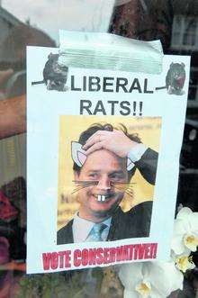The rat poster attacking Nick Clegg