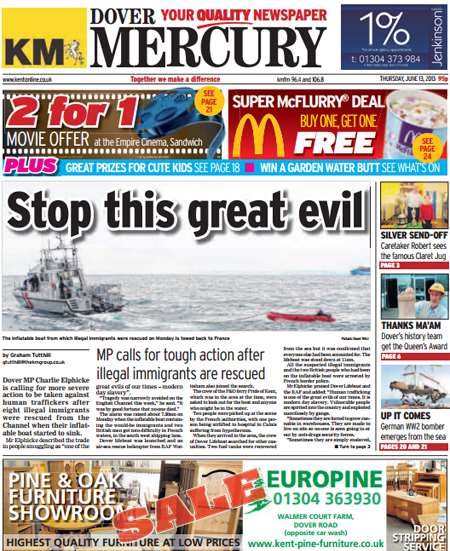 This week's Dover Mercury front page.