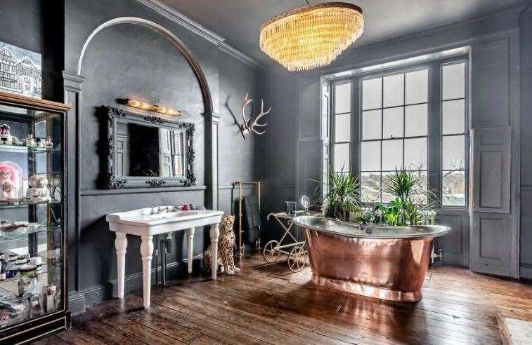 Relax in the luxurious copper bath. Picture: Strutt and Parker