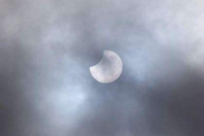 Dean Cheeseman captured this picture of the partial eclipse from Blue Bell Hill. Picture: Dean Cheeseman