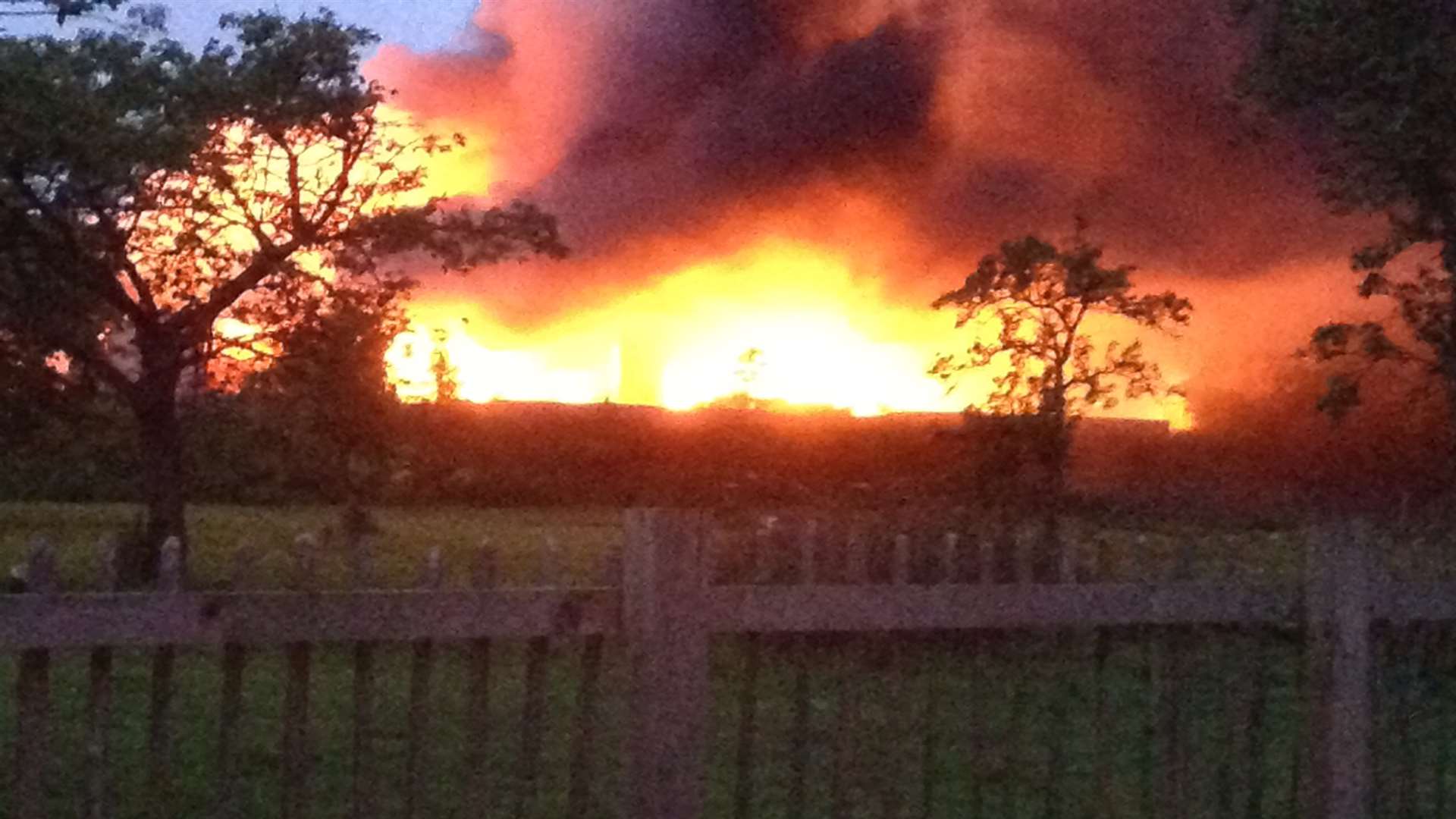 A huge blaze at Faversham Linen Services