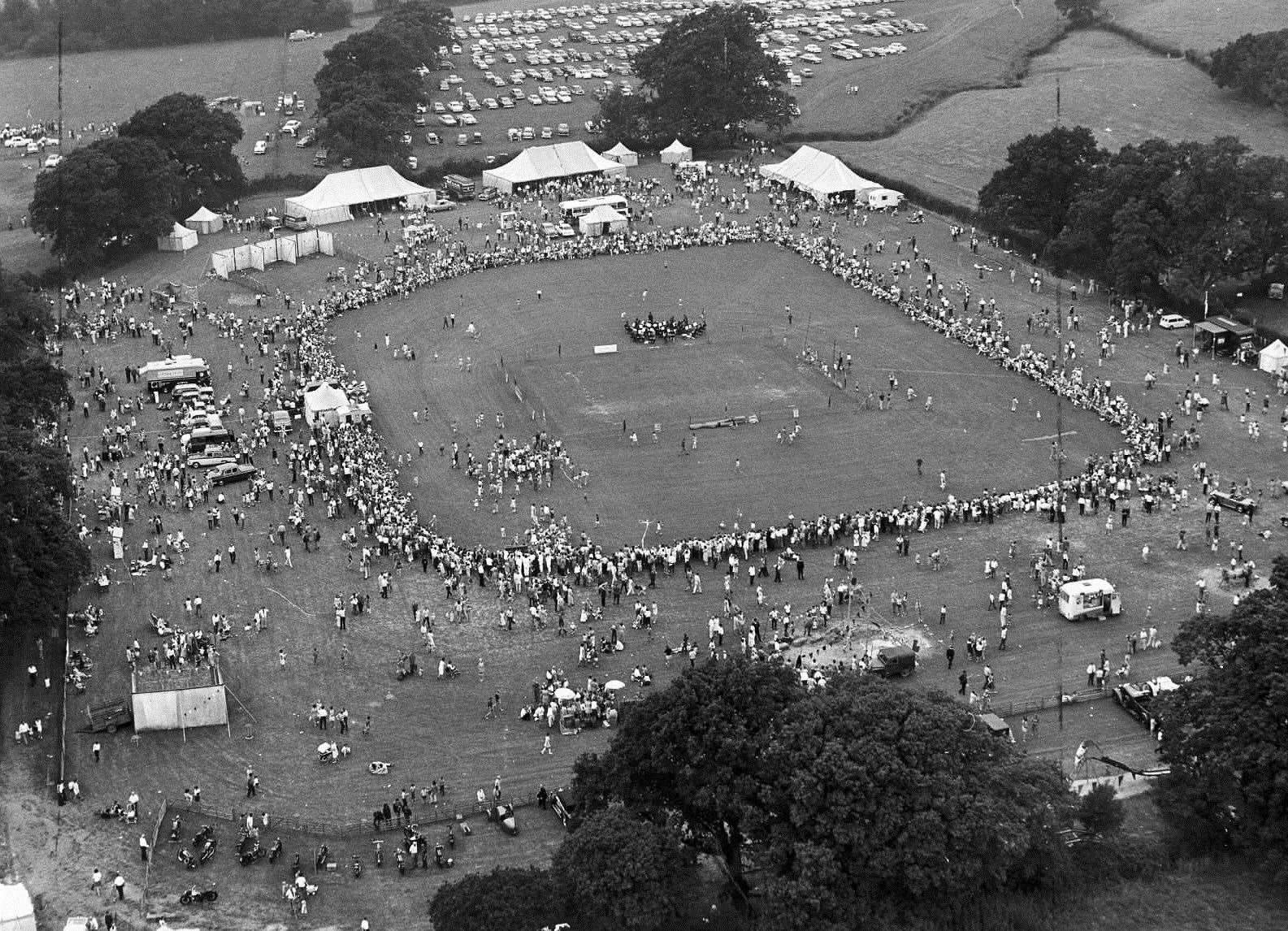 A large crowd for the 1969 hosting of the Biddenden Spectacular