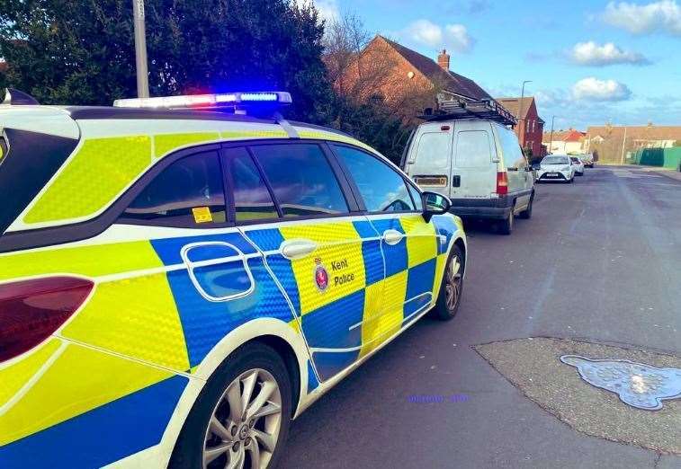 Police stopped a van being driven on false plates. Picture: @KentPoliceMed