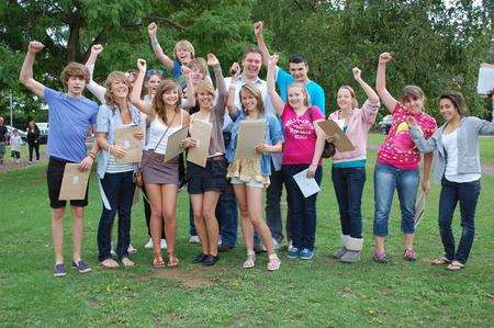 Pupils at Cornwallis Academy celebrate their GCSE results