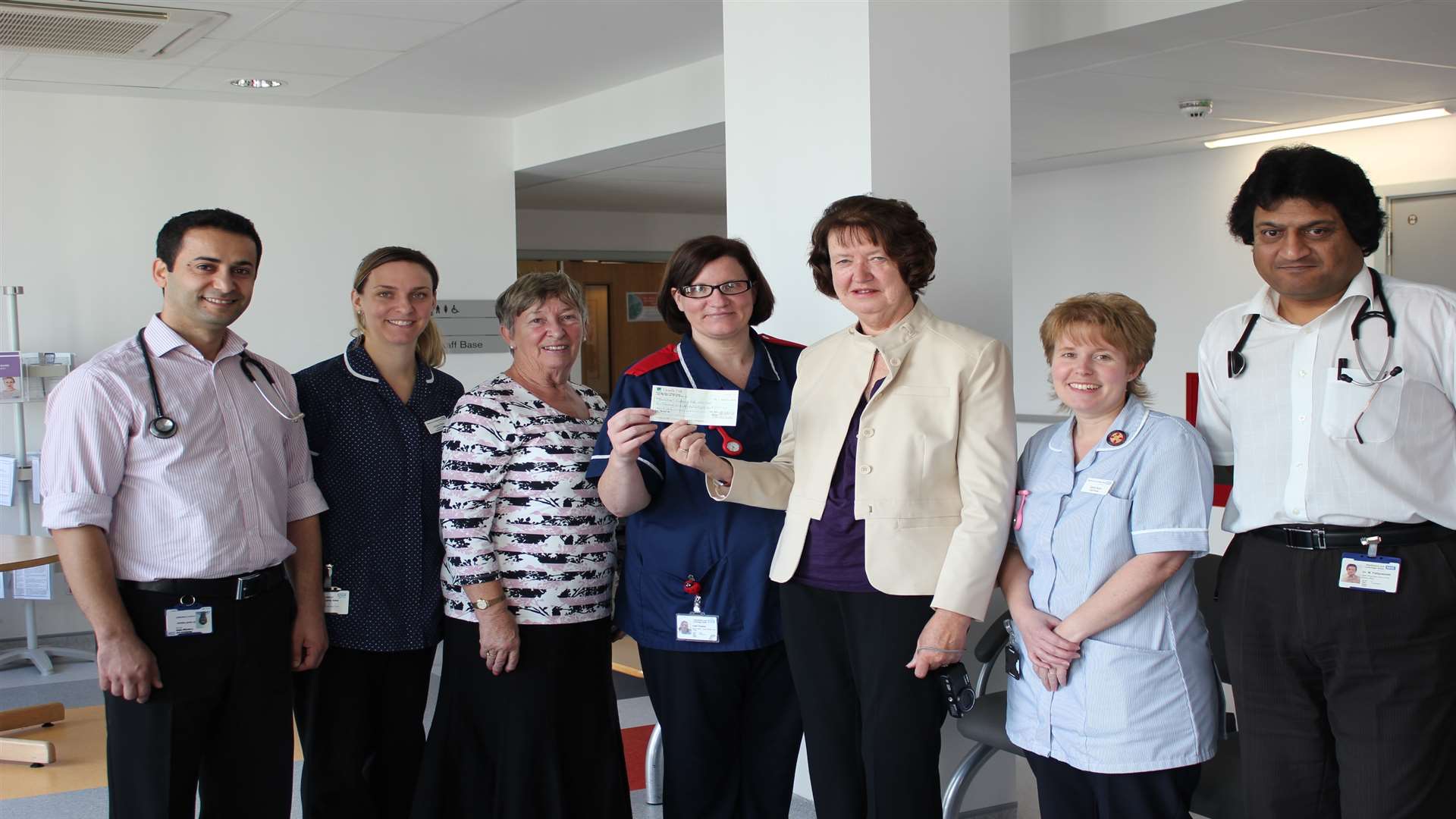 The stroke unit staff with Beryl Wright