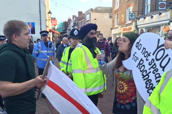 Counsellor Rachel Tate and Britain First member argue over religion and sexual offences
