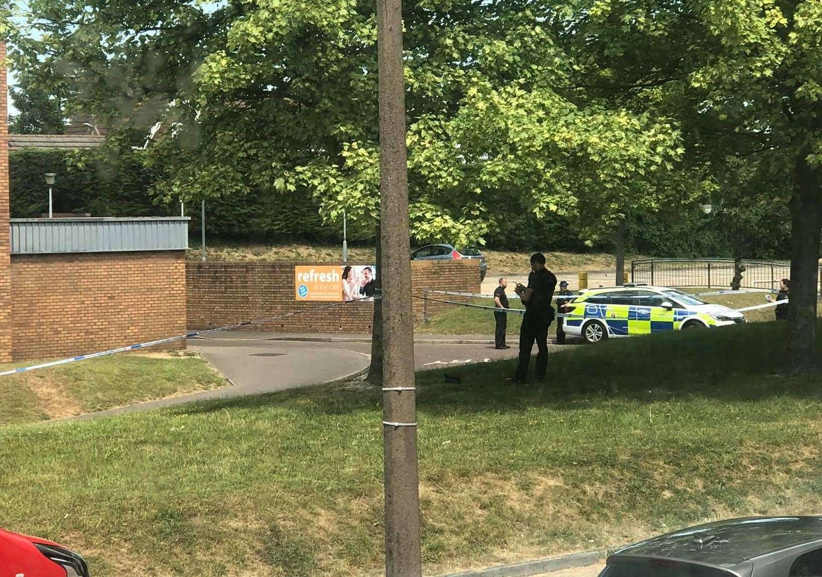 Police at Strood Sports Centre. Picture: Kirby Godden