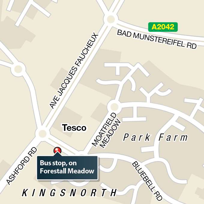 The location of the bus stop in Park Farm.
