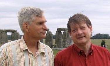 John Lambshead (right) with fellow Roman buff, American novelist David Drake