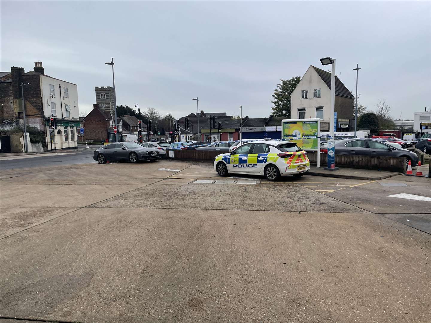 Police put up a large cordon in Strood