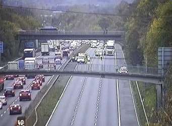 Traffic has been stopped just before junction 4. Pic: Highways England
