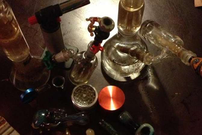 Pictures of drugs paraphernalia on Robert Kokins' Facebook page