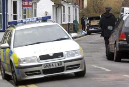 Areas of Whitstable remained cordoned off on Sunday. Picture: CHRIS DAVEY