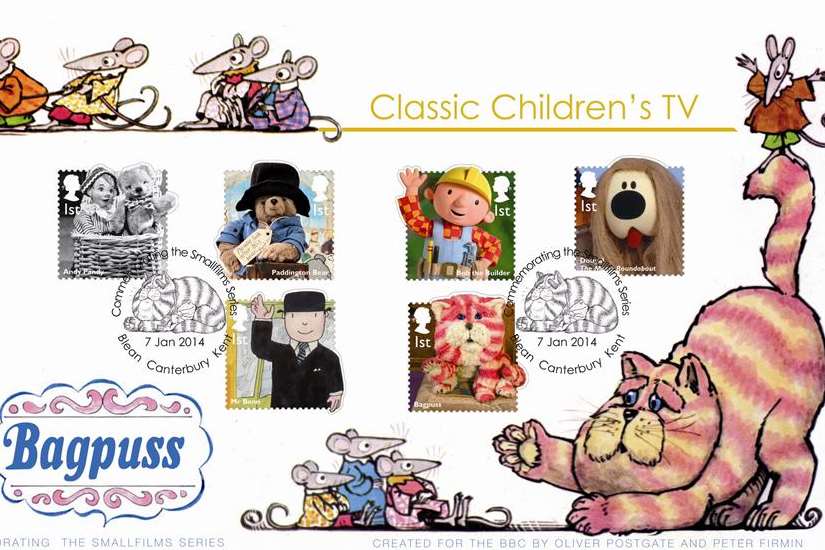 Limited edition stamps to commemorate children's TV favourites, including Bagpuss