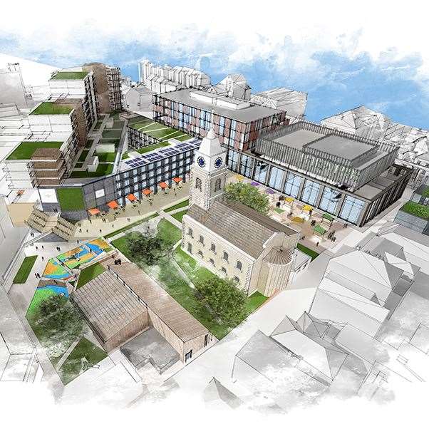 Initial concept art of what the second phase of St George's town centre redevelopment could look like Photo: Reef Group