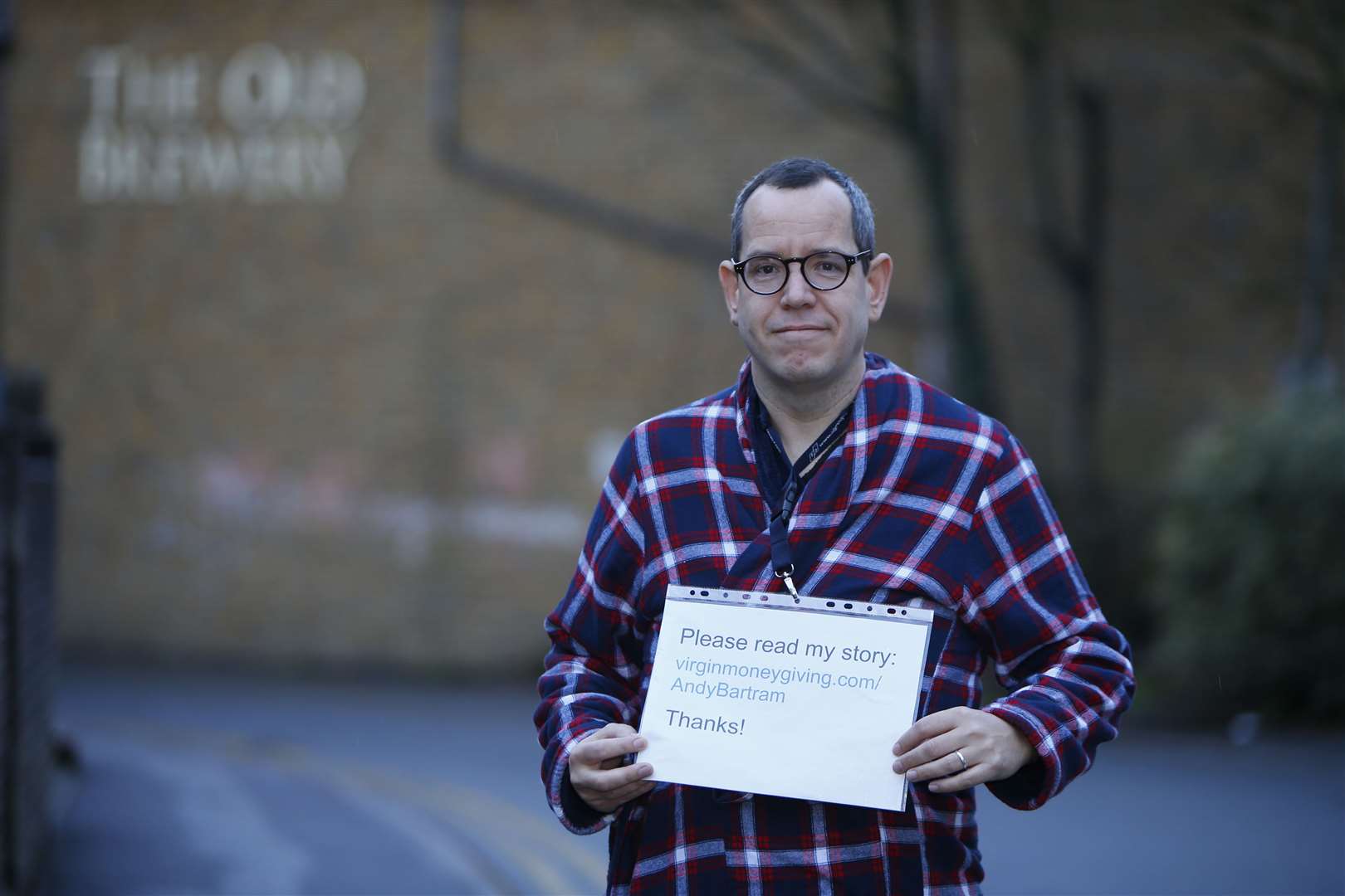 Andy Bartram has been is commuting in pyjamas to raise money for a bereavement service